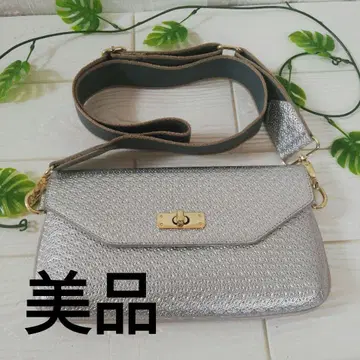 [새상품급] AJIOKA airlist 숄더 실버 천연 가죽 백