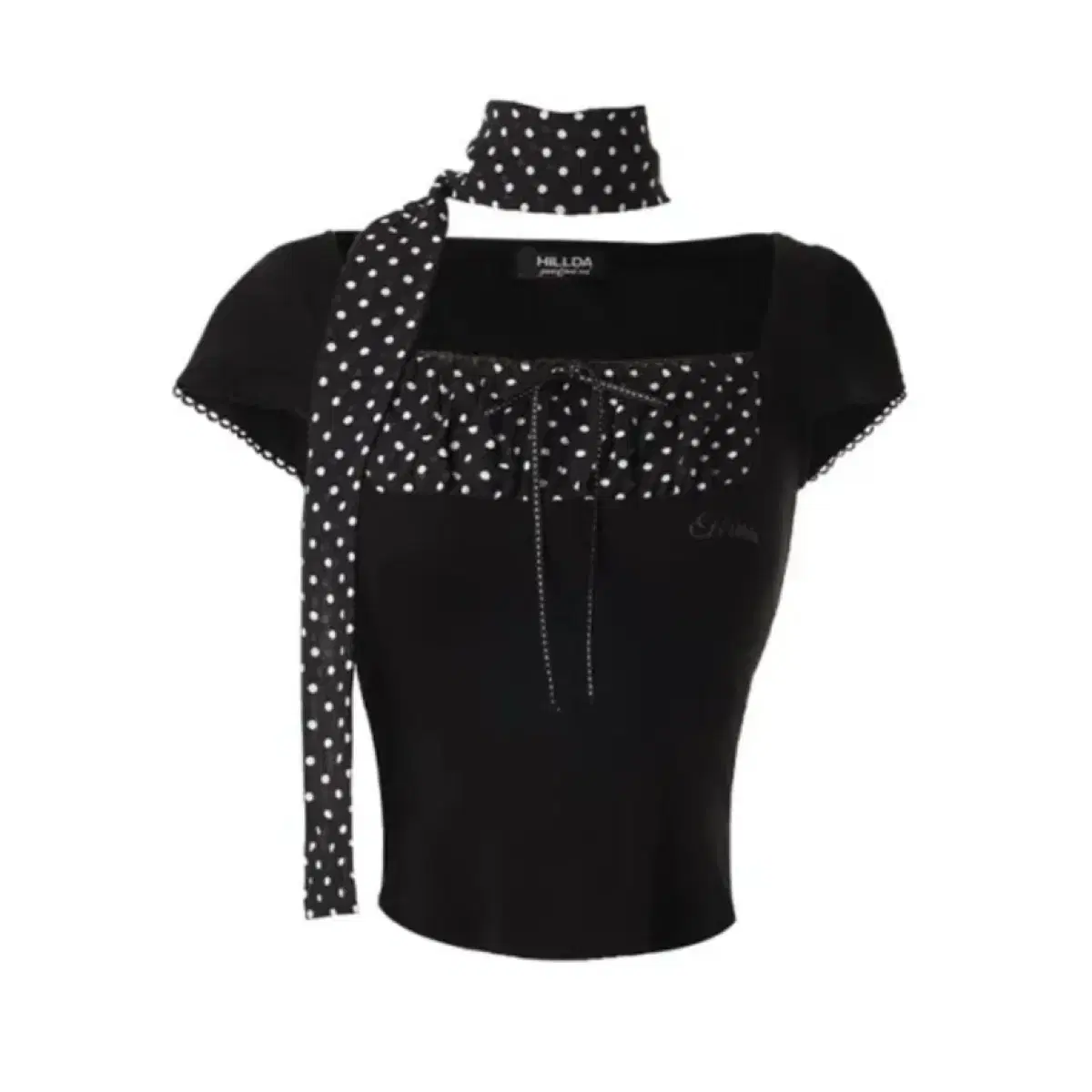 Sealed New Product] Hilda Dot Square Crop Top on Bunjang