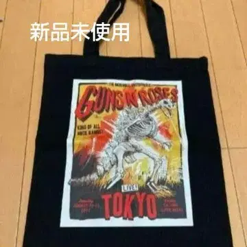 새상품 건즈 앤 로지스 GunsN' Roses 도쿄 한정 고질라 토트백