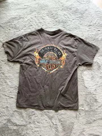 Harley-Davidson 티셔츠 백 프린트 로고 포켓 그레이