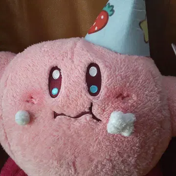 특대형 커비 생일 모자 봉제 인형