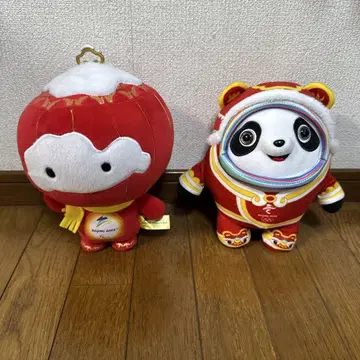 베이징 올림픽 공식 마스코트 캐릭터 봉제 인형 빙둔둔 샤오룽룽