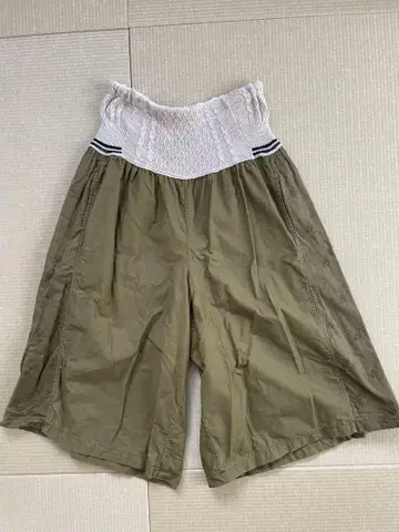 와플리쉬 와플 올리브색 가우초 팬츠
