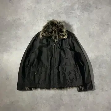 fox fur x silk 100% black jacket