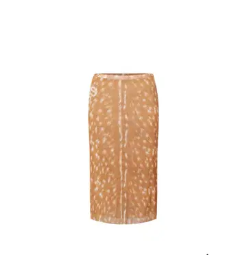 Deer Pattern Midi Skirt