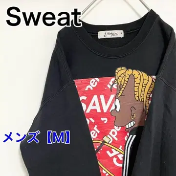 YAR69 [미국제] 맨투맨 (트레이닝복) [남성용 M] 긴팔 블랙 컬러