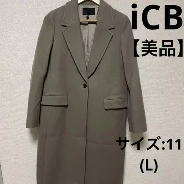[새상품급] iCB 울 체스터 코트 롱 빅 사이즈 L 카키