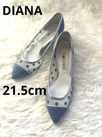 Diana 다이애나 펌프스 21.5cm 봄/여름 도트 메쉬 데님