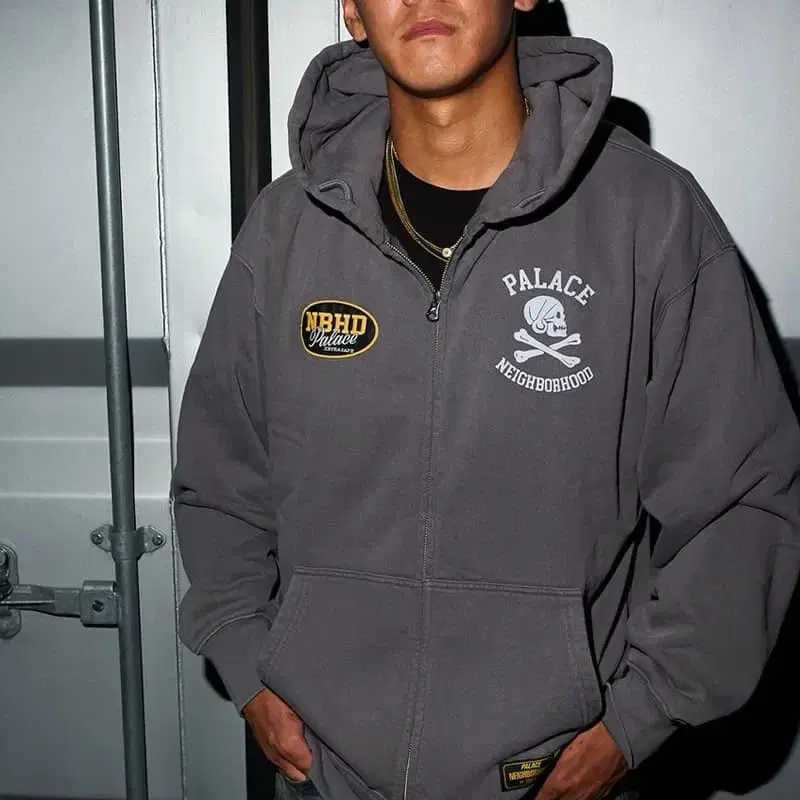 トップス PALACE NEIGHBORHOOD Skull Zip Hood XL Palace x Neighborhood Skull Zip Hood Navy Men's - FW25 - US