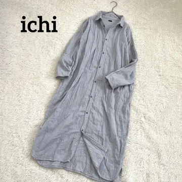 ichi 이치 코튼 셔츠 원피스 면 100% 롱 원피스 겉옷