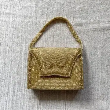 VINTAGE 비즈 백 핸드백 골드
