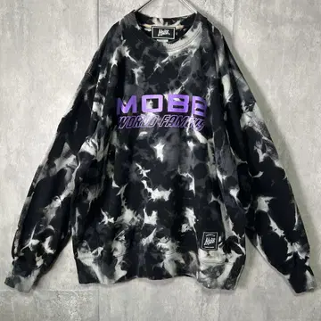 레어 MOBB 타이다이 맨투맨 트레이닝복 올 패턴 로고 블랙 XXL