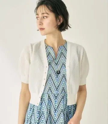 ANAYI 화지 턱 카노코 V넥 가디건
