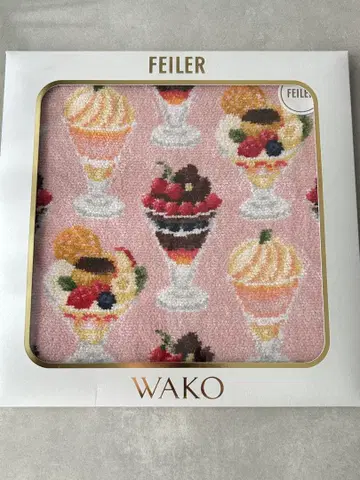 페일러 와코 WAKO PARFAIT 핑크 손수건 새상품 케이스 포함