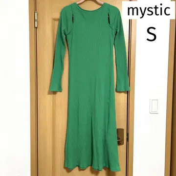 mystic 컷아웃 리브 원피스 그린 S 사이즈