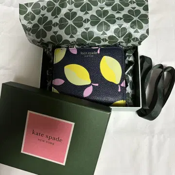 kate spade 지갑 레몬 네이비 반지갑 미니 가죽 네이비