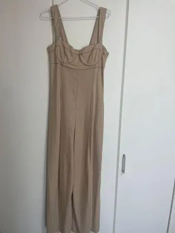 ZARA 베이지 멜빵바지 M