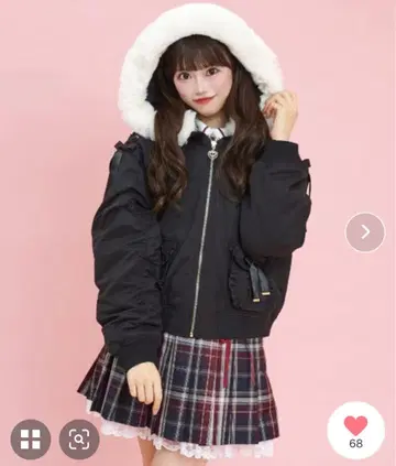 숏 기장 레이스업 블루종 Secret Honey
