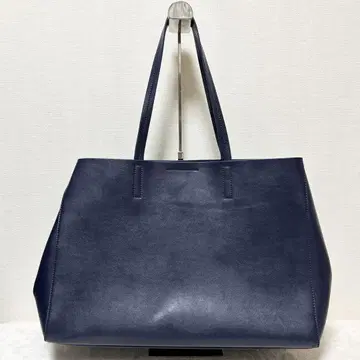 컨디션 최상 BANANA REPUBLIC 천연 가죽 토트백 네이비 대용량