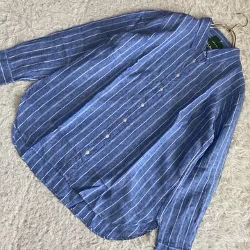 [새상품급] LL Bean 린넨 셔츠 블루 XL 내추럴 캐주얼