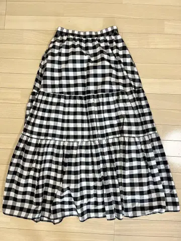 [미사용 새상품] SIOBE IENA 깅엄 체크 티어드 스커트