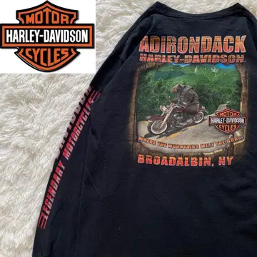 할리데이비슨 긴팔 롱T 티셔츠 소매 로고 XL 블랙 새상품급 바이크