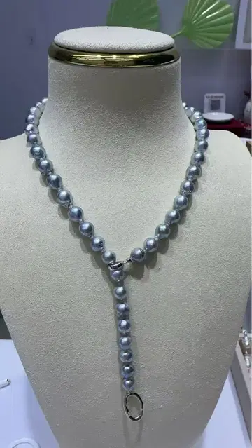실버 블루 7-8mm 펄 목걸이