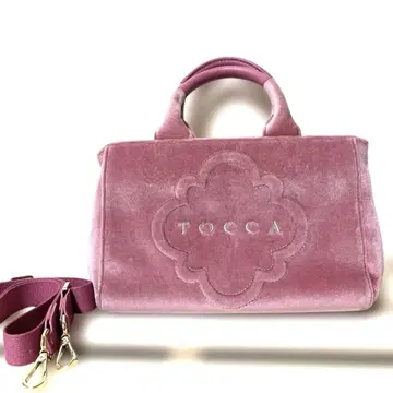 TOCCA 토카 핸드백 2way 벨로아 벨벳 핑크 벚꽃