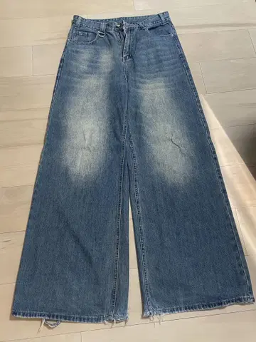 Vintage풍 워시드 와이드 데님