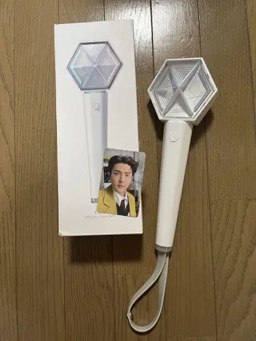 EXO 응원봉 화이트 사진 카드 포함