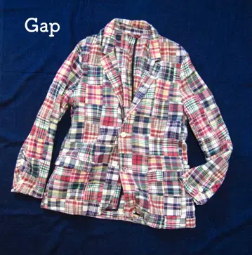 GAP 마드라스 체크 패치워크 테일러드 자켓