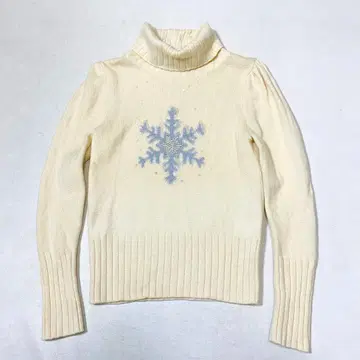 M'SGRACY 울 눈꽃 결정 장식 터틀넥 니트 풀오버