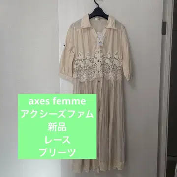 [ axes femme ] 새상품 엑시즈팜 레이스 플리츠 화이트
