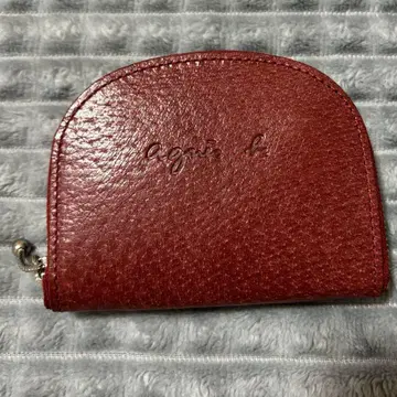 [미사용 새상품] agnes b. 가죽 코인 케이스 레드