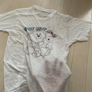 Vintage 80'S 시스루 곰 티셔츠