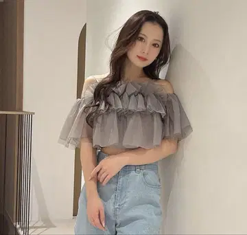 머큐리듀오 튤 프릴 상의 새상품급