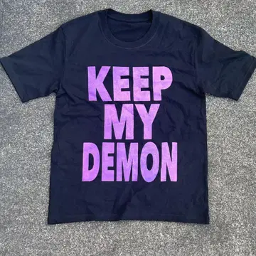 KEEP MY DEMON 티셔츠 블랙 L 보라색