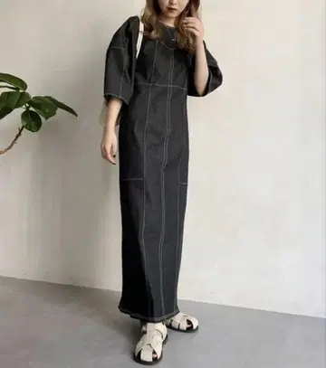 CAPRICIEUX LE'MAGE 패널 절개 스티치 원피스
