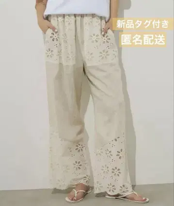 Unitage 유니테이지 레이스 팬츠 플라워 레이스 절개 팬츠