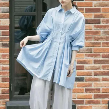 [익명 배송] KBF 허리 턱 시어 미니 원피스 칠부 기장 오부 기장