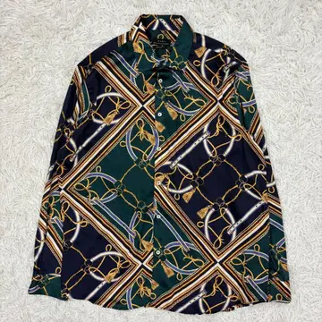 [올 패턴] ZARA MAN 스카프 패턴 긴팔 폴리 셔츠 XL