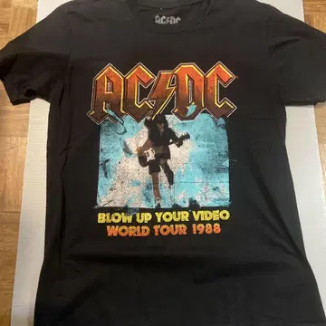 AC/DC 밴드 티셔츠 블랙 티셔츠