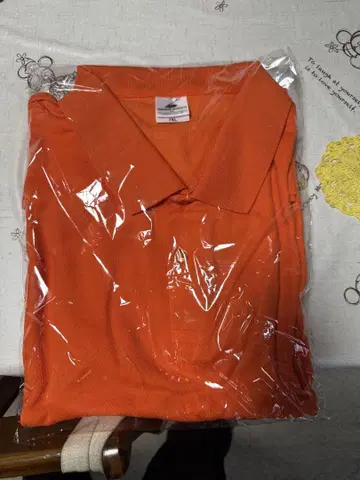오렌지 피케 셔츠 미사용