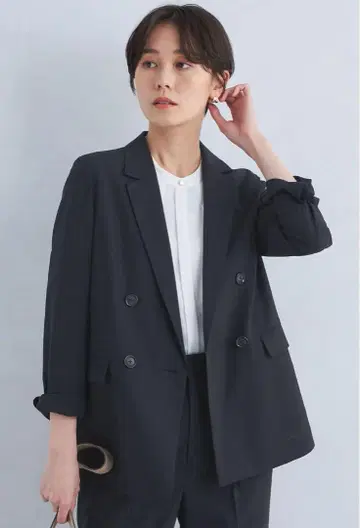 새상품 green label relaxing 라이트 카치리라 더블 재킷