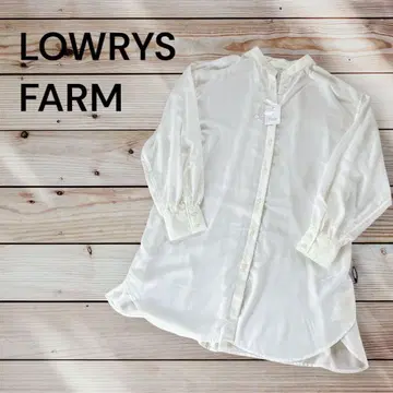 새상품급 LOWRYS FARM 밴드 카라 셔츠 넉넉한 부드러운 소재