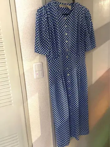 vintage 도트 무늬 원피스 구제 의류 레트로
