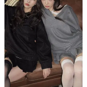 and wang Kirakira v neck hoodie 세트