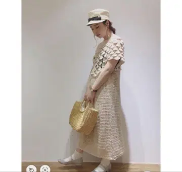 코바늘 프렌치 슬리브 원피스
