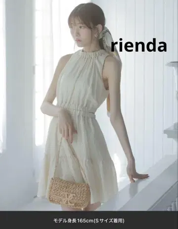 rienda 홀터넥 개더 미니 플레어 원피스 여름옷