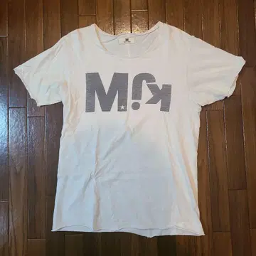 화이트 그래픽 프린트 티셔츠 M